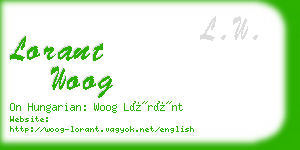 lorant woog business card